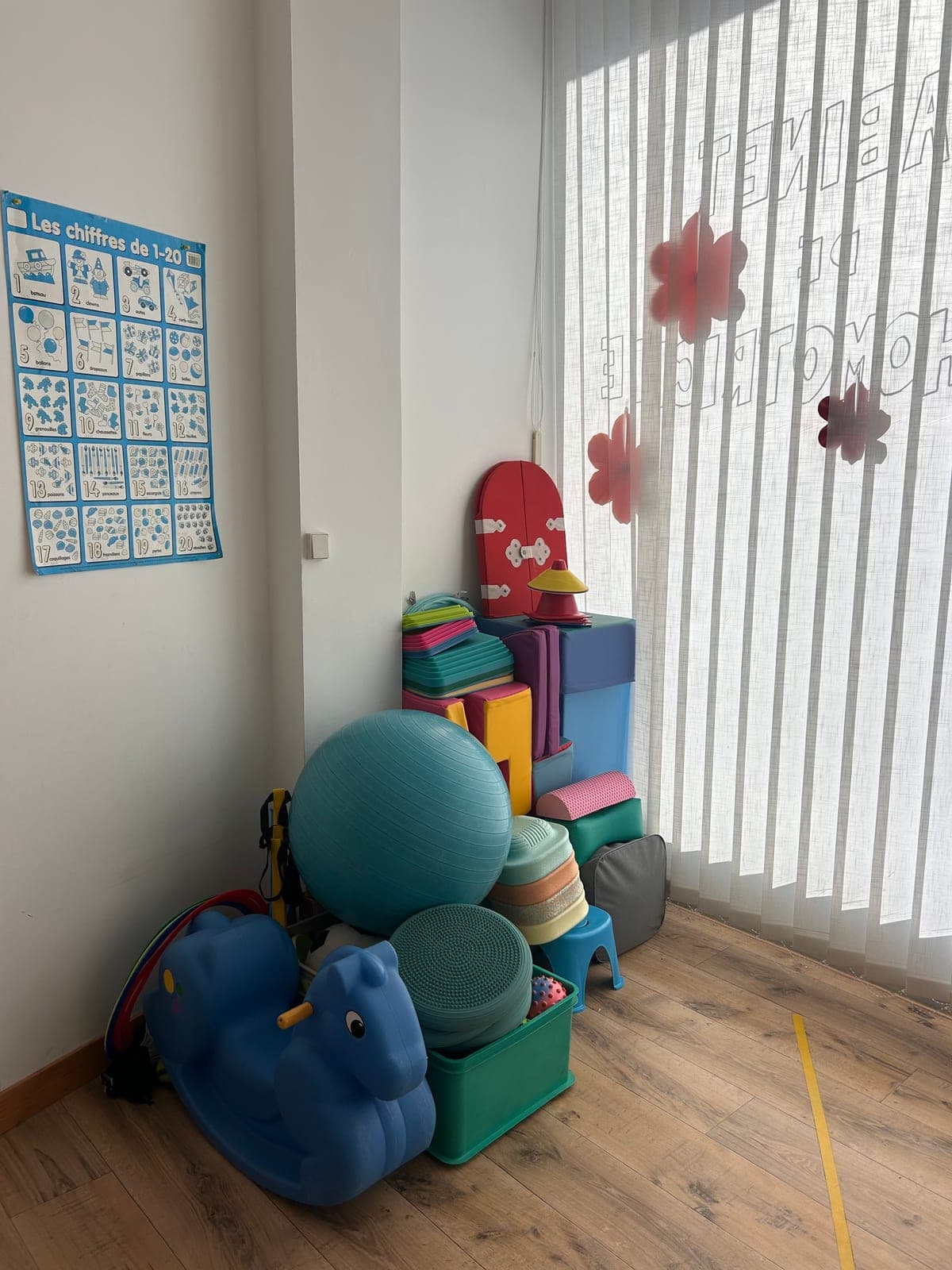 La salle de séance du cabinet, ballons et matériel